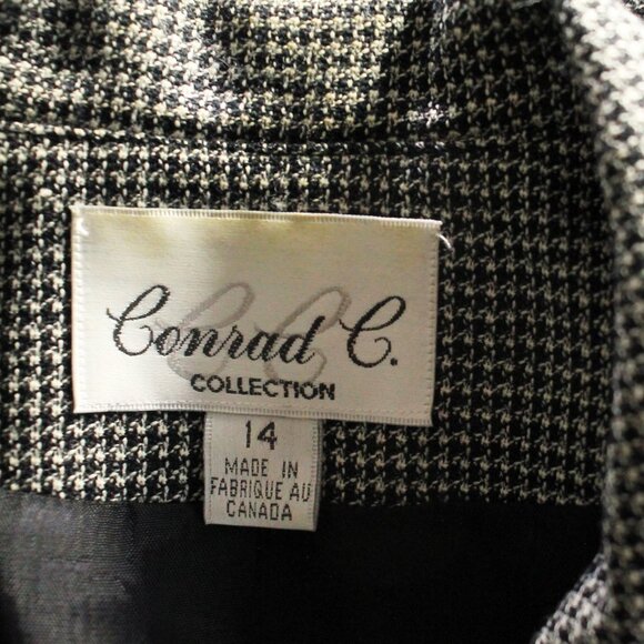 Vintage Black White Houndstooth Skirt Suit CONRAD C, Made in Canada, - Picture 7 of 9